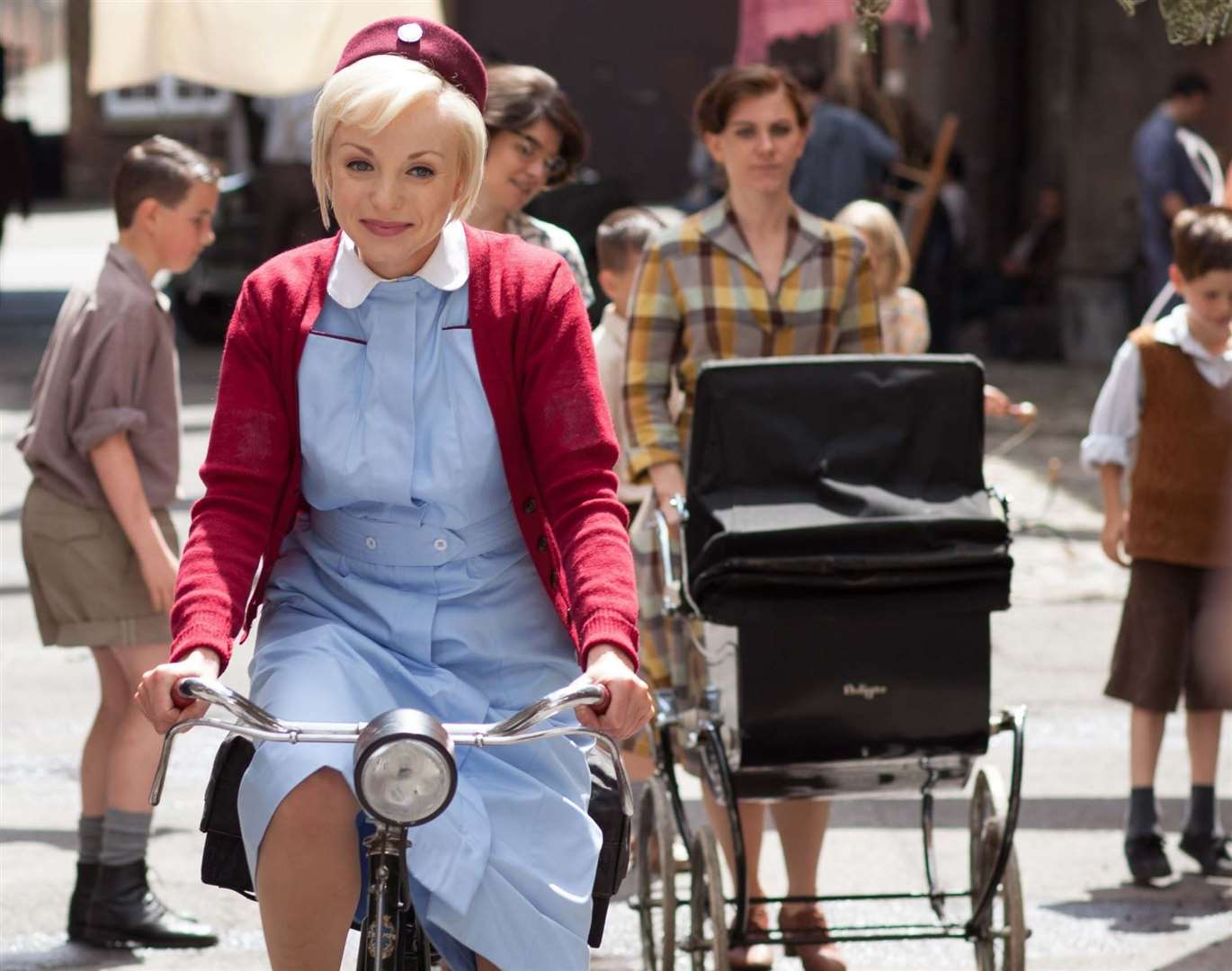 Helen George, who plays Trixie, says filming in Chatham help to make the show so special Photo: Neal Street Productions/Laurence Cendrowicz