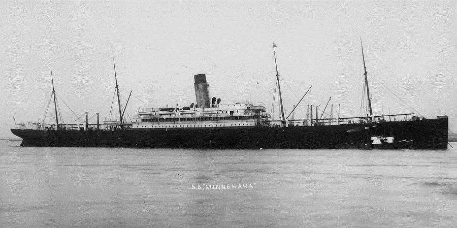 The SS Minniehaha which transported Sir Garrard and his animals to America