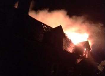 Fire ripped through the building overnight. Picture: Kent Fire and Rescue Service.
