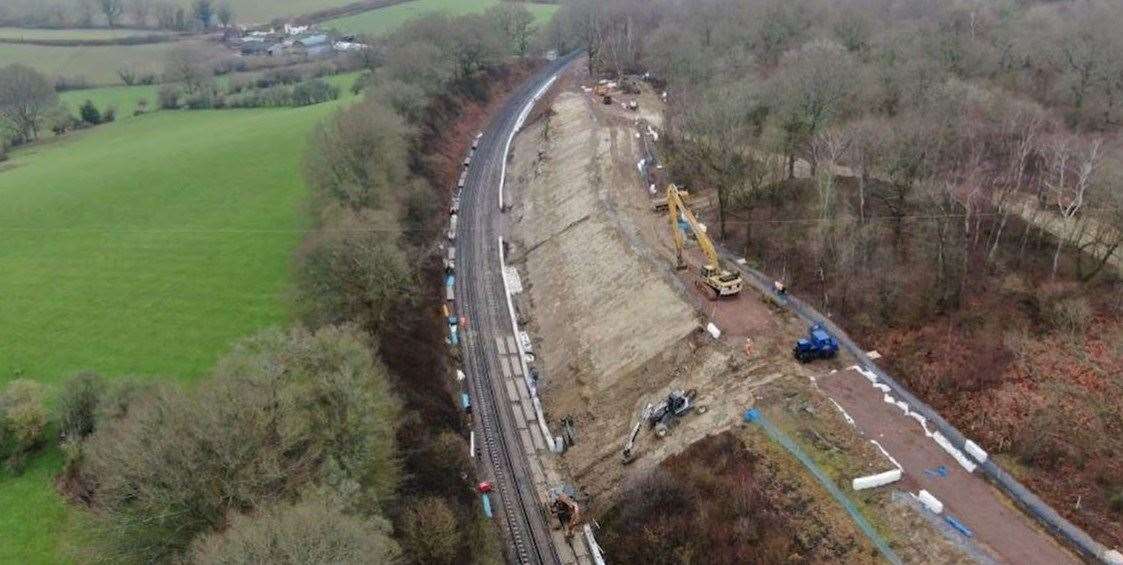 It follows work to protect the line from landslips in High Brooms. Picture: Network Rail