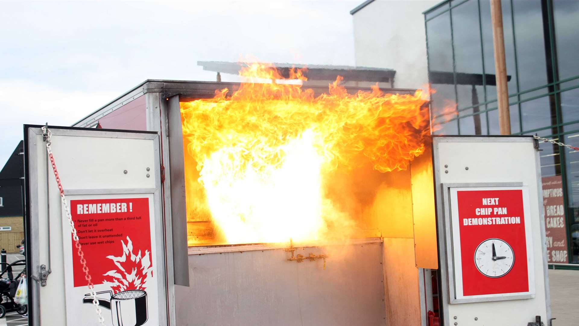 Firefighters have carried out demonstrations before about the effects of chip pan fires. File image
