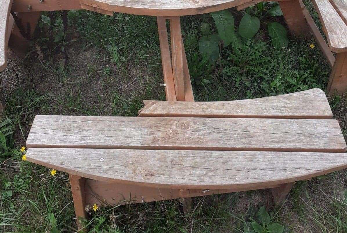 The seats were damaged