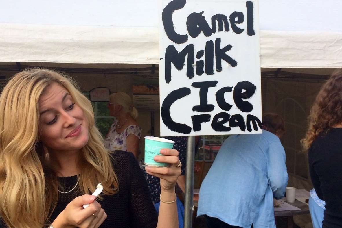 The camel milk ice cream went down well at Hole Park's 'camel race day' event this month