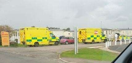 Ambulance and police were called to the holiday park. Picture: James Grew