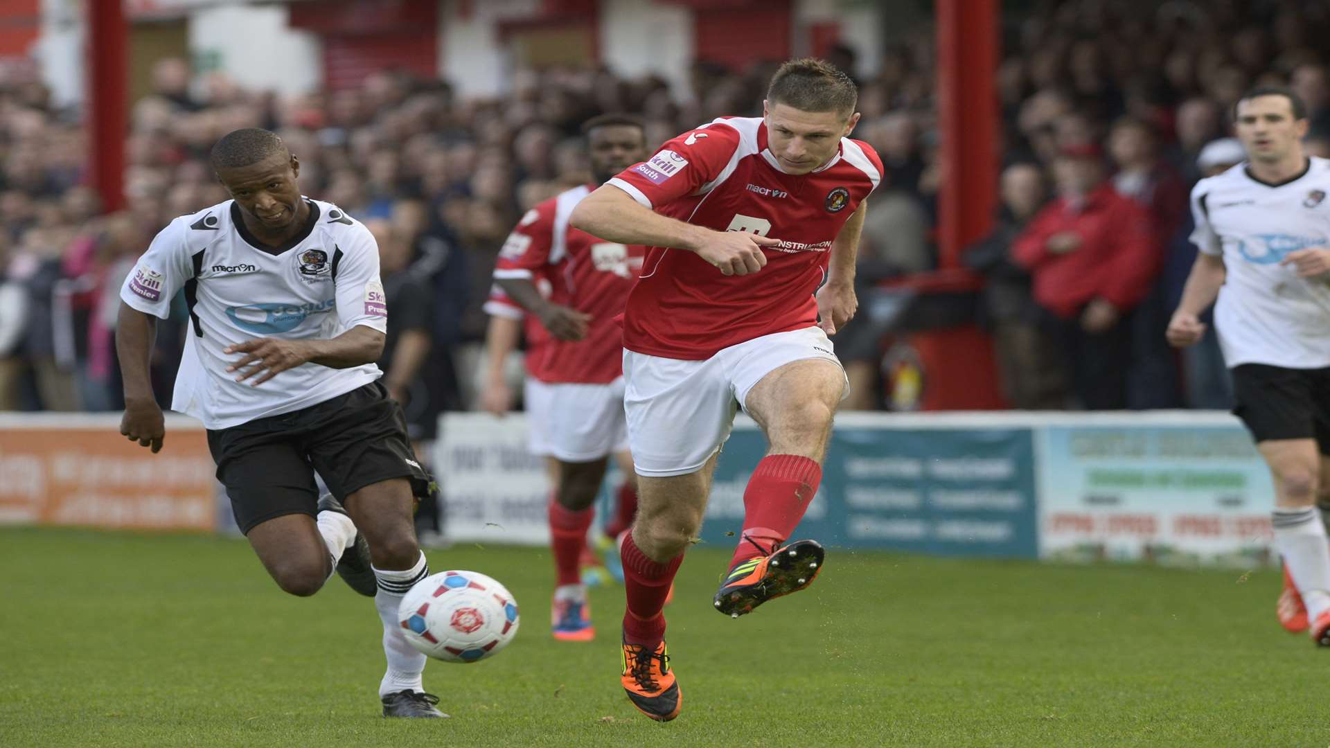 Paul Lorraine in action for Ebbsfleet against Dartford in 2013 Picture: Andy Payton