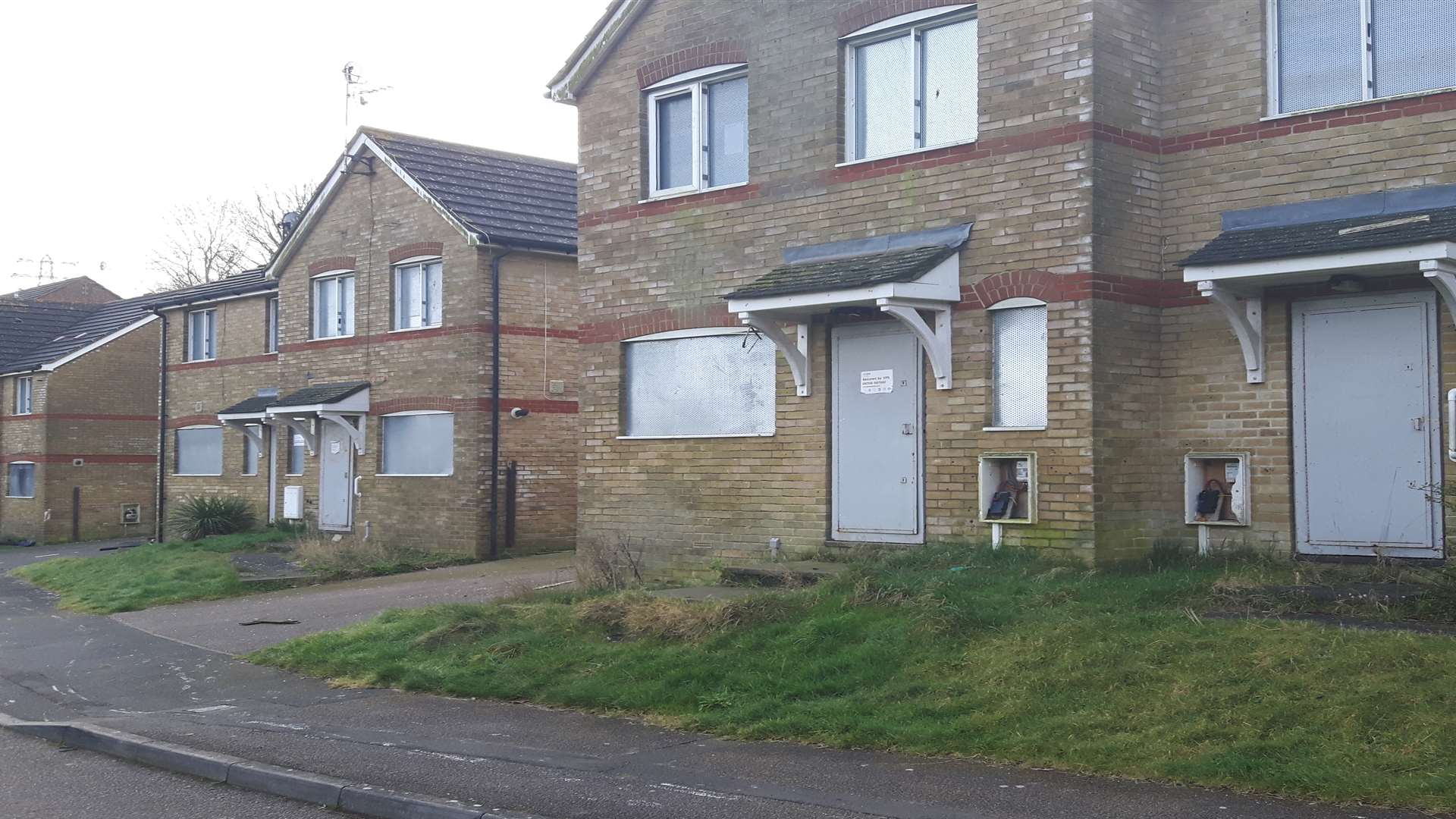 General scene of the derelict houses at Randolph Road, Dover.
