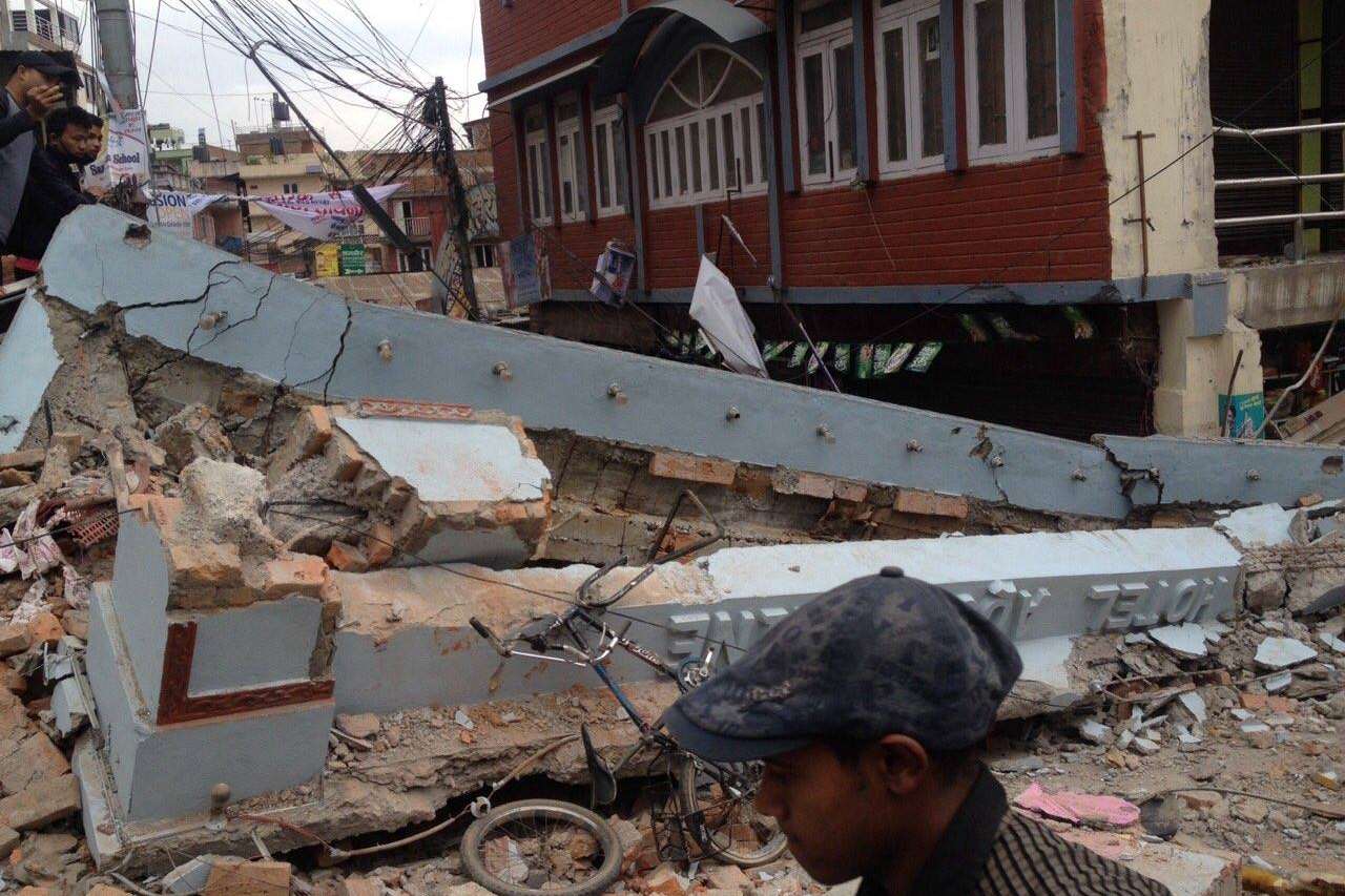 Scene of the devastation in Nepal after the weekend's earthquake. Picture: wikicommons