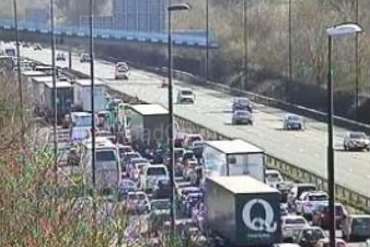 Heavy traffic on M20 eastbound between junction 3 and 4. Credit: Highways England