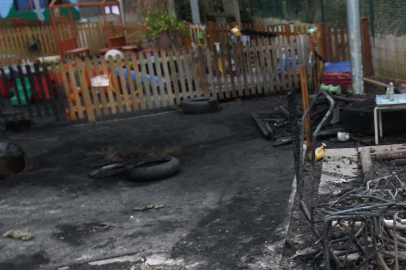 The damage caused to the Acorns Early Years Centre in Dartford after an arson