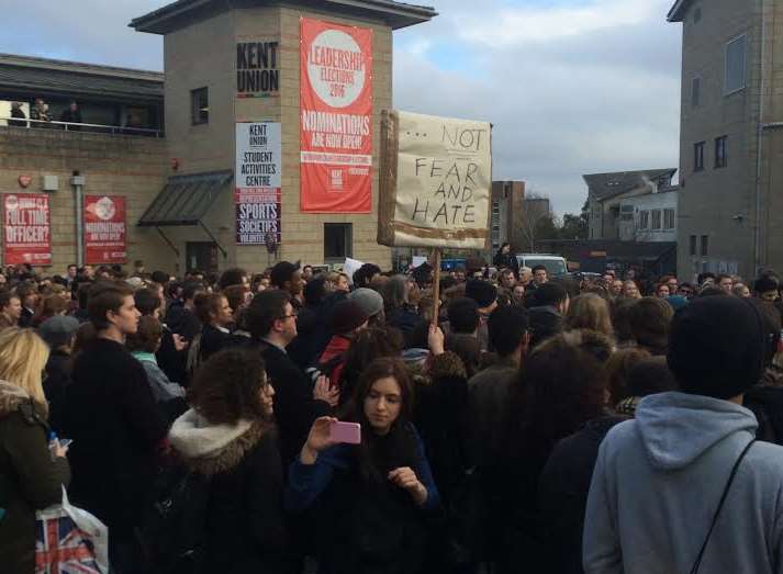 Crowds protest against Britain First