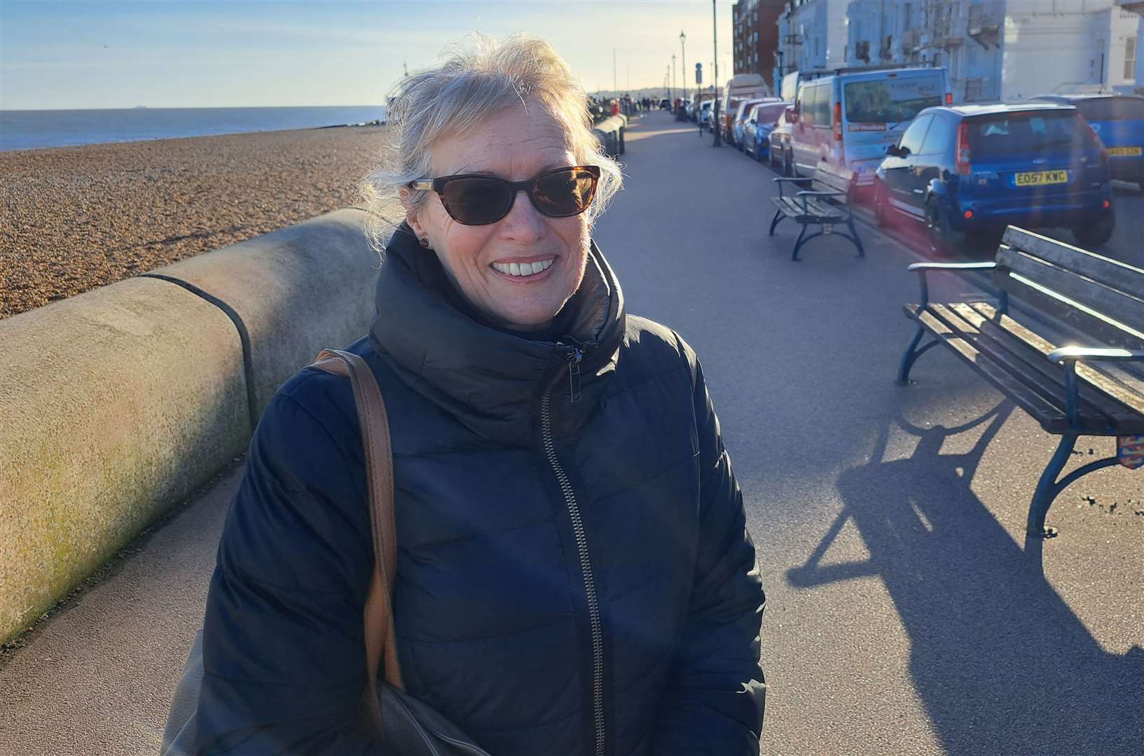 Tricia Grist had a near-miss with a cyclist on Deal seafront