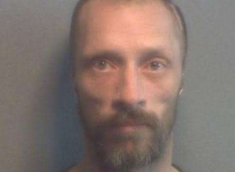 Jailed: Steven Kerrigan threatened to knife a man as he slept. Picture: Kent Police.