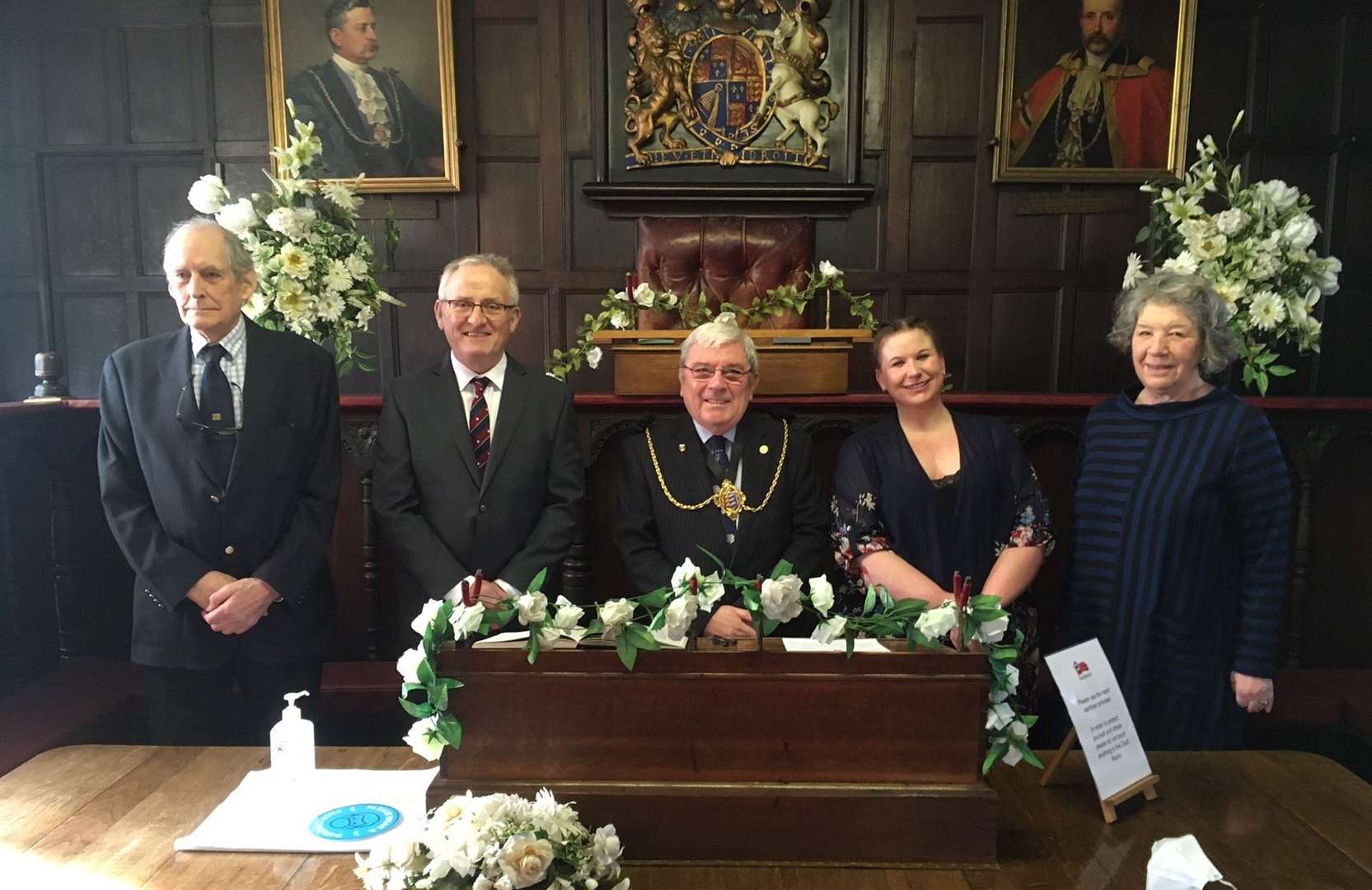 Melissa Clements (second from right) with fellow Sandwich Matters councillors and the Mayor Cllr Paul Graeme. Picture: Sandwich Town Council