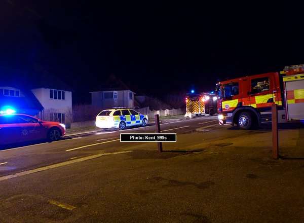 Crews tackle fire in Folkestone. Picture: @Kent_999s