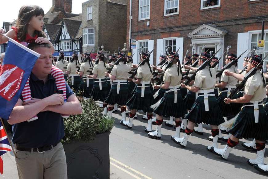 Well-wishers turned out to support soldiers from 5 SCOTS as they paraded through Canterbury