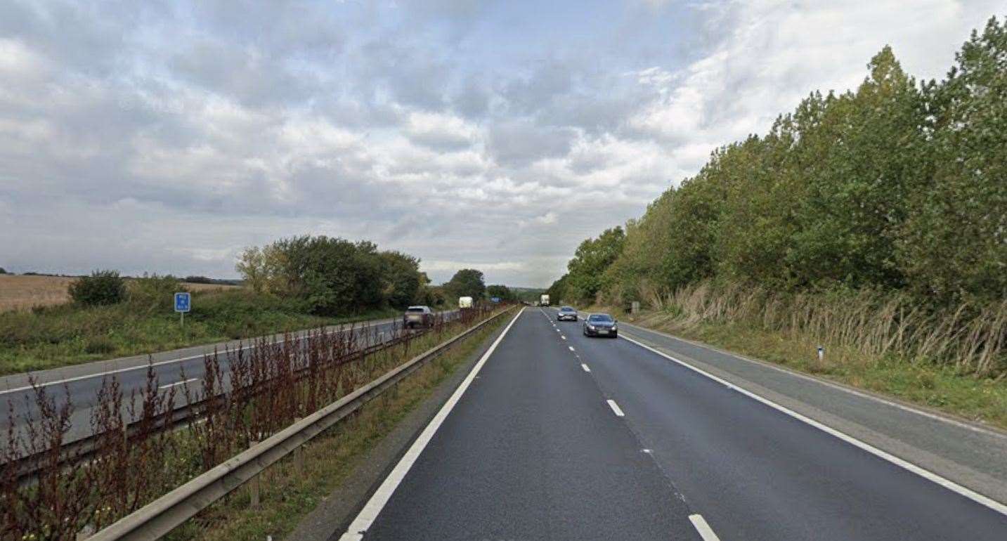 The M2 was blocked after a crash involving multiple vehicles. Photo: Google