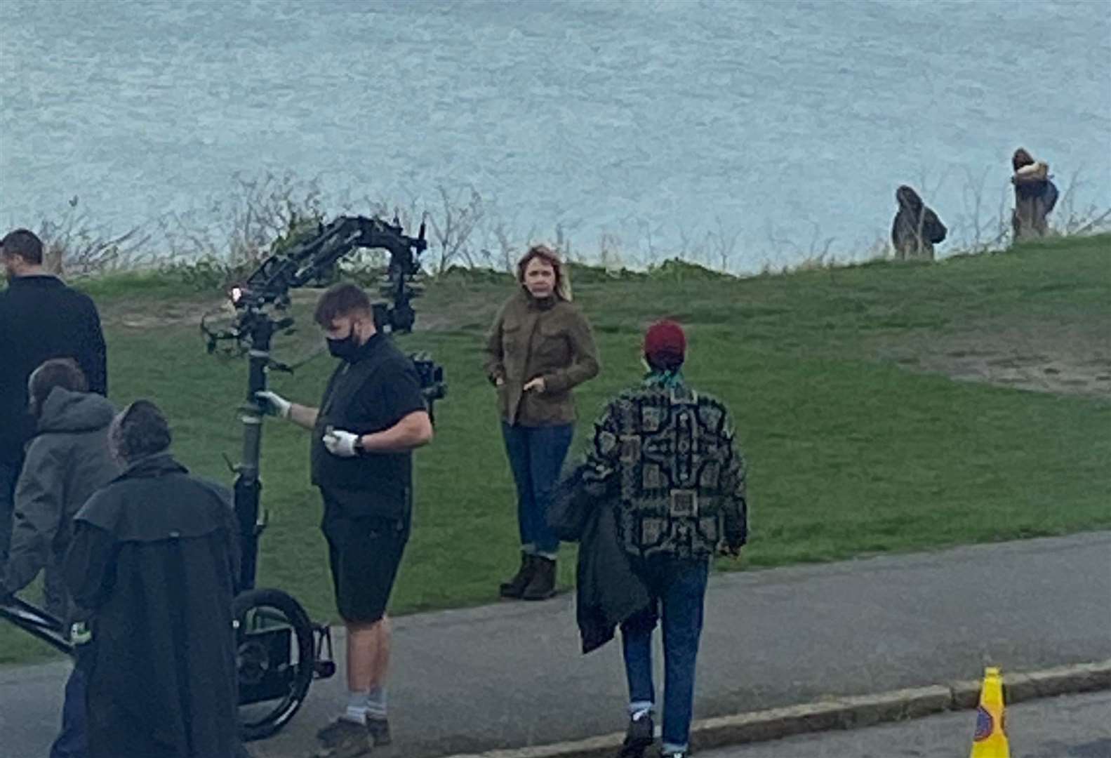 Kerry Godliman filming a new series in Tankerton based on Julie Wassmer's books. Picture: Katie Blake