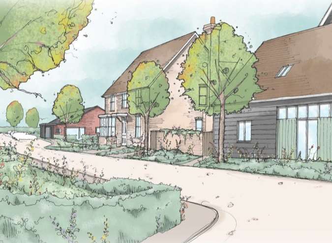 An artist's impression of how the new homes opposite Demelza could look