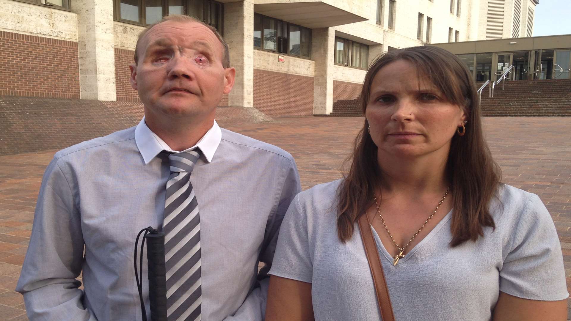 Andrew Foster and his wife Donna outside court