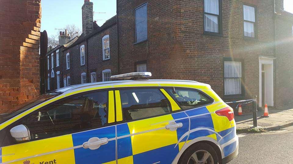 Police have closed Austins Lane in Sandwich as a precaution Picture: Gill Knight