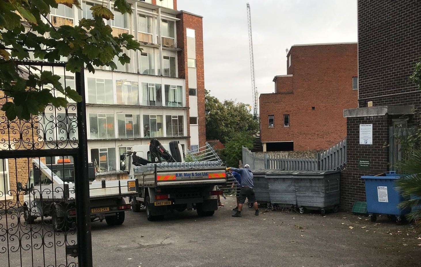 Lorries were seen unloading the fences