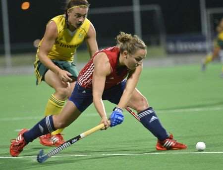 Canterbury's Dilly Newton in action for England against South Africa on Monday night
