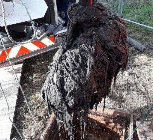 A huge blockage recently removed by Southern Water. Picture: Southern Water