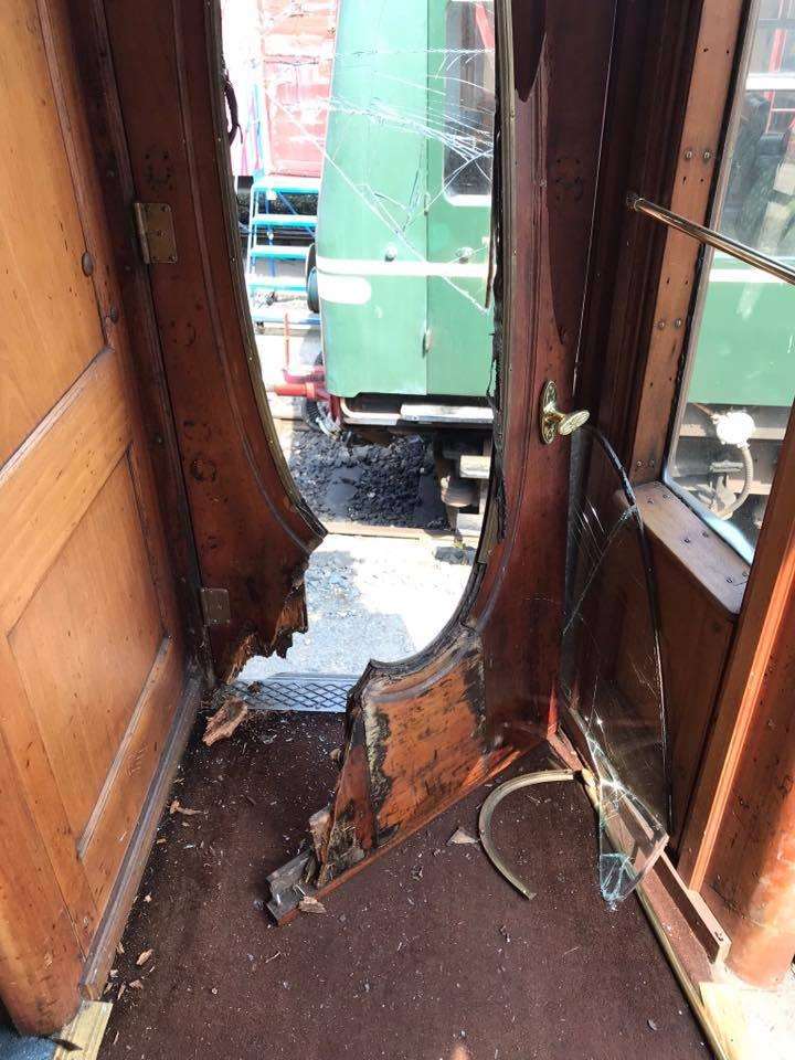 The train door was battered down