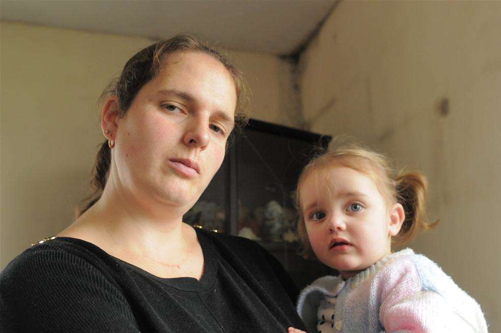 Janine Davidson and Cayley Perrin, her youngest daughter, who suffers from chest infections