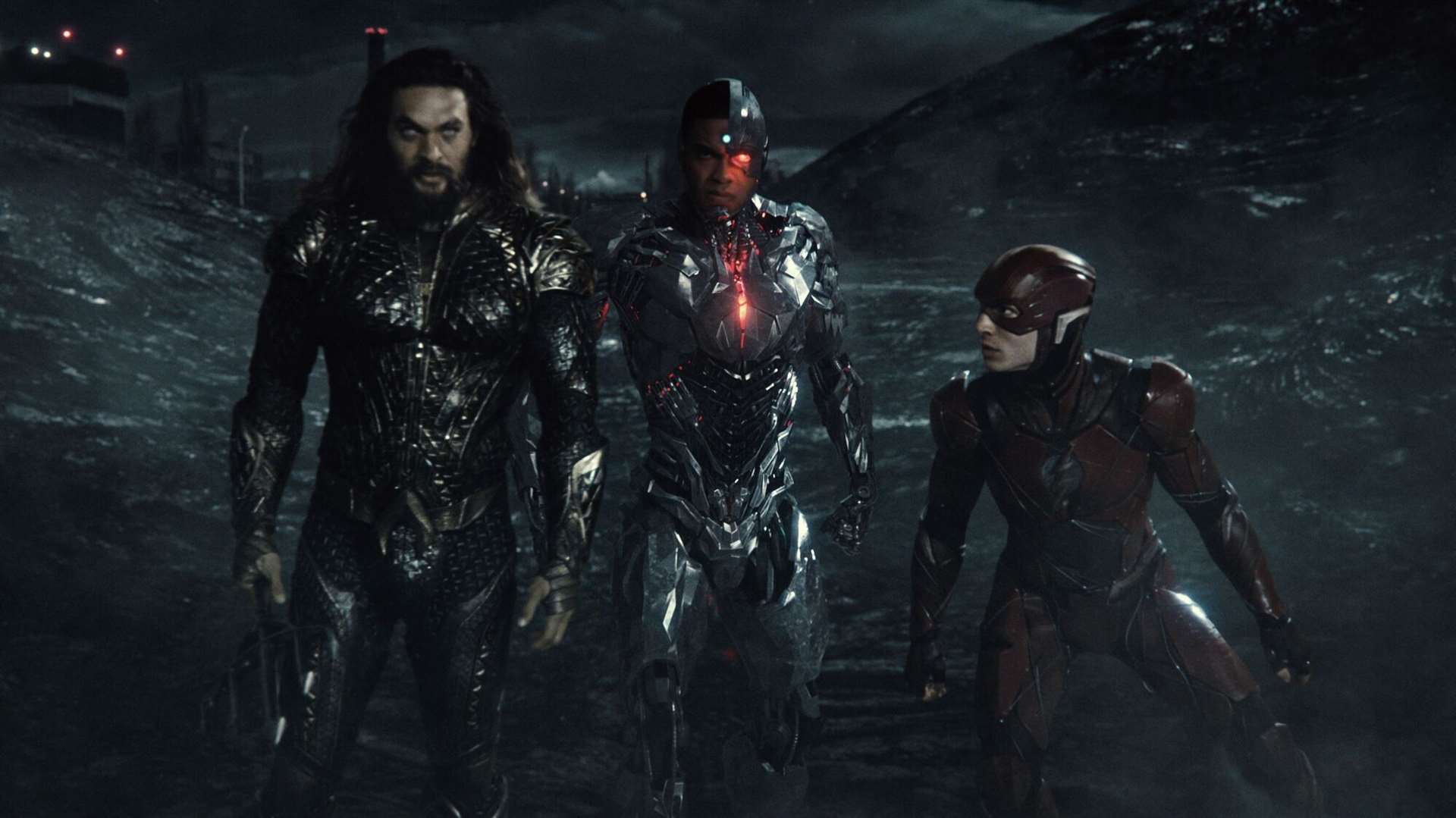 Zack Snyder's Justice League. Pictured: Jason Momoa as Aquaman, Ray Fisher as Cyborg and Ezra Miller as The Flash Picture: Warner Bros. Entertainment Inc./DC Comics, Inc.
