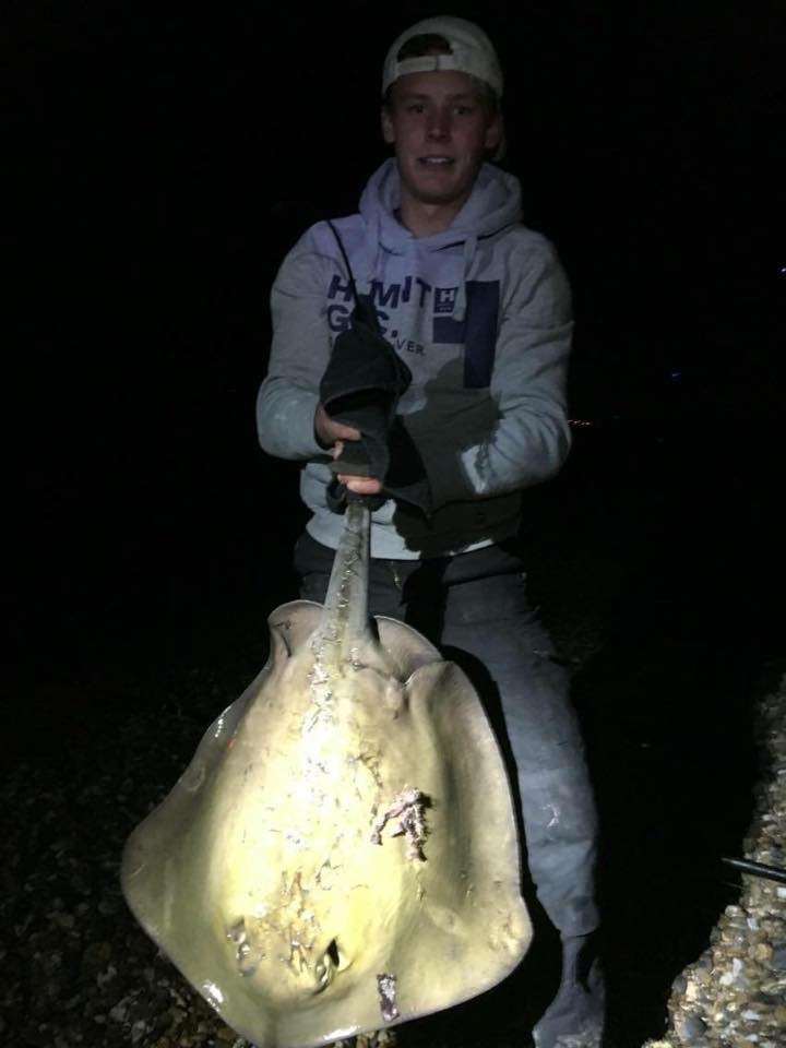 Jordan Matthews caught this stingray in Herne Bay