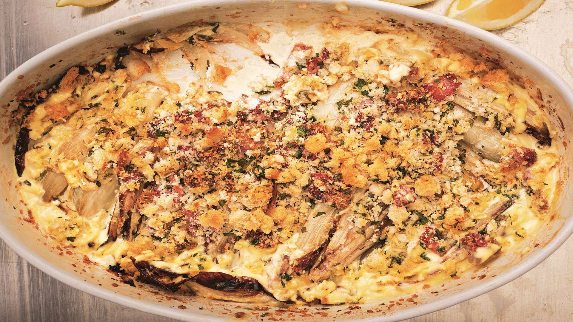 Gratin of chicory and bacon from Let's Eat Meat