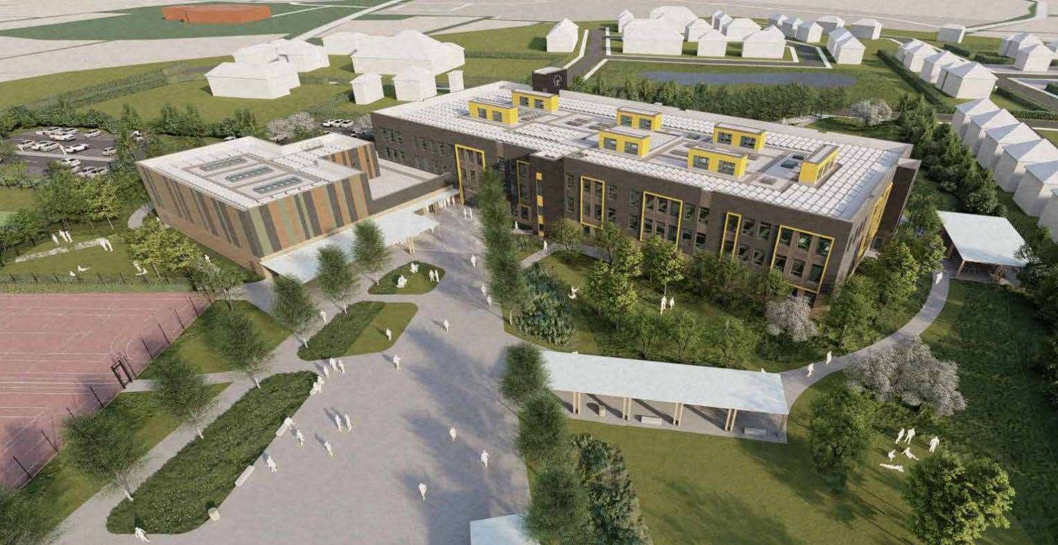 Chilmington Green Secondary School is part of a wider masterplan for the ‘garden town’