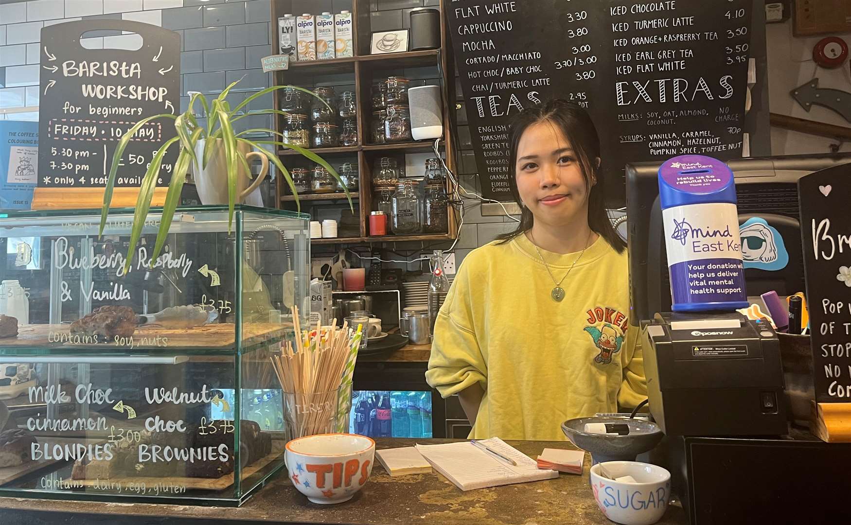 Yvonne Eng, 24, who works in the city’s Burgate Coffee House, discusses laptop bans in Canterbury's cafes