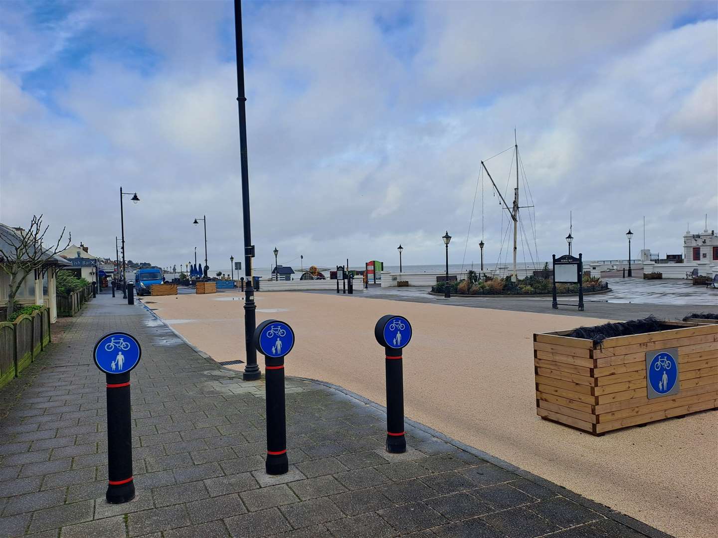 The new plaza is the result of a controversial pedestrianisation project in Herne Bay