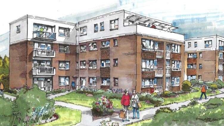 An artist's impression of the finished building at Hamilton Court in Chilston Road, Tunbridge Wells