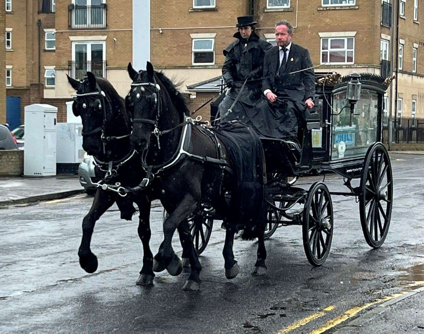 Crowds lined the streets to bid farewell to Maurice Morris, known as Mr Margate. Picture: Anne Connelly