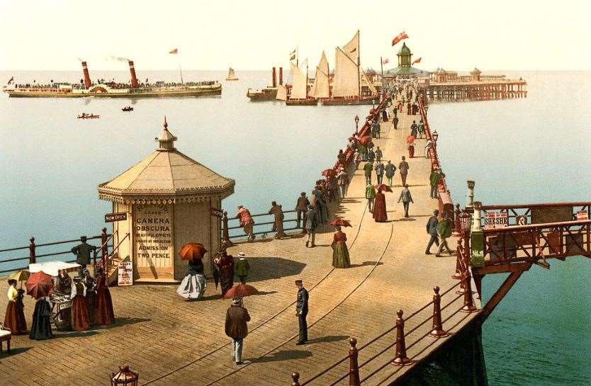 Margate pier - or jetty as it was known - was once a stop-off place for the paddle steamers which cruised down the estuary