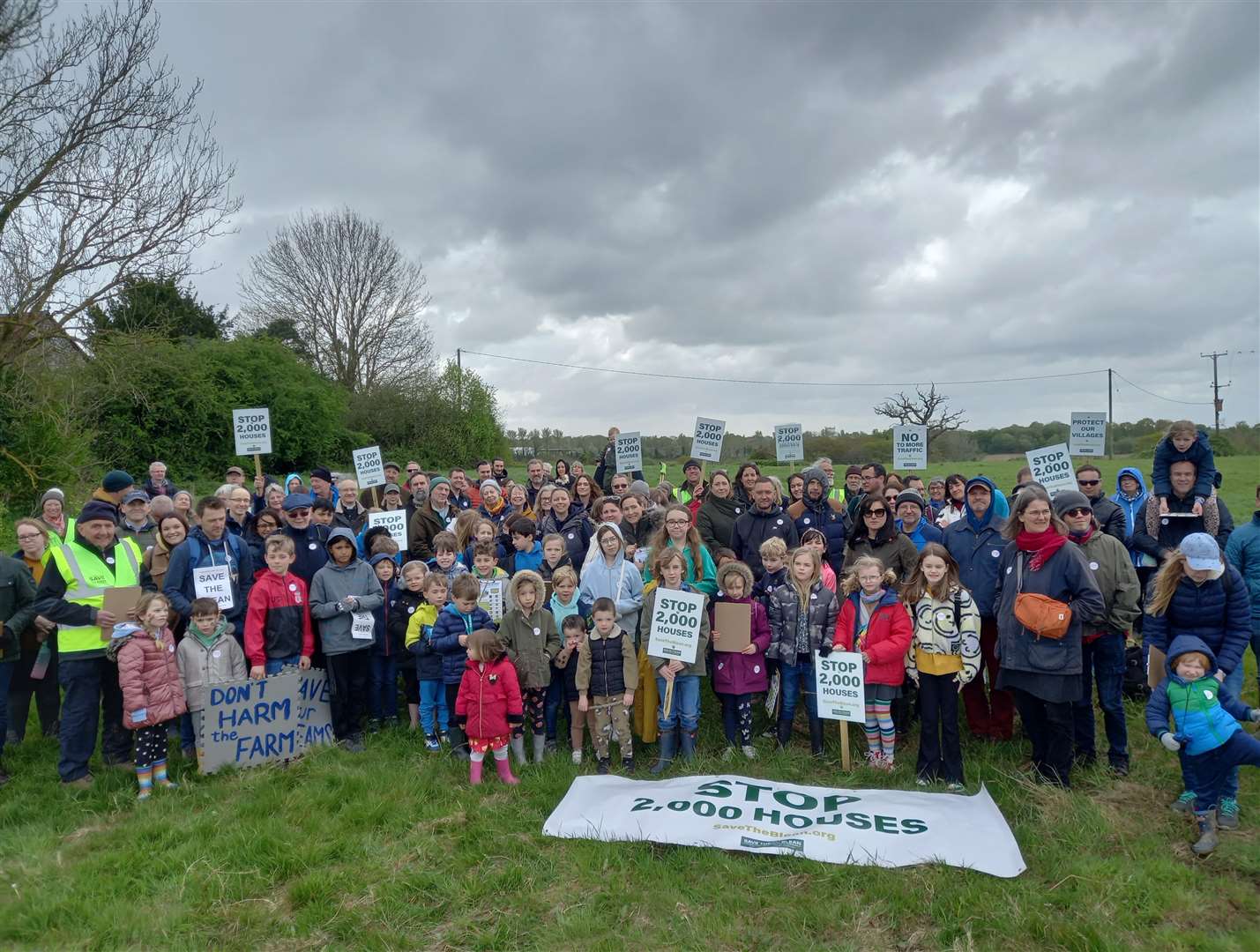 Protesters opposed to the 2,000 homes proposed for land in Blean - a key part of Canterbury City Council's draft local plan