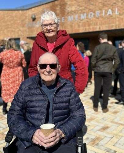 Mick Gilbert-Brown with his wife Jennifer at the Edenbridge Memorial Health Centre