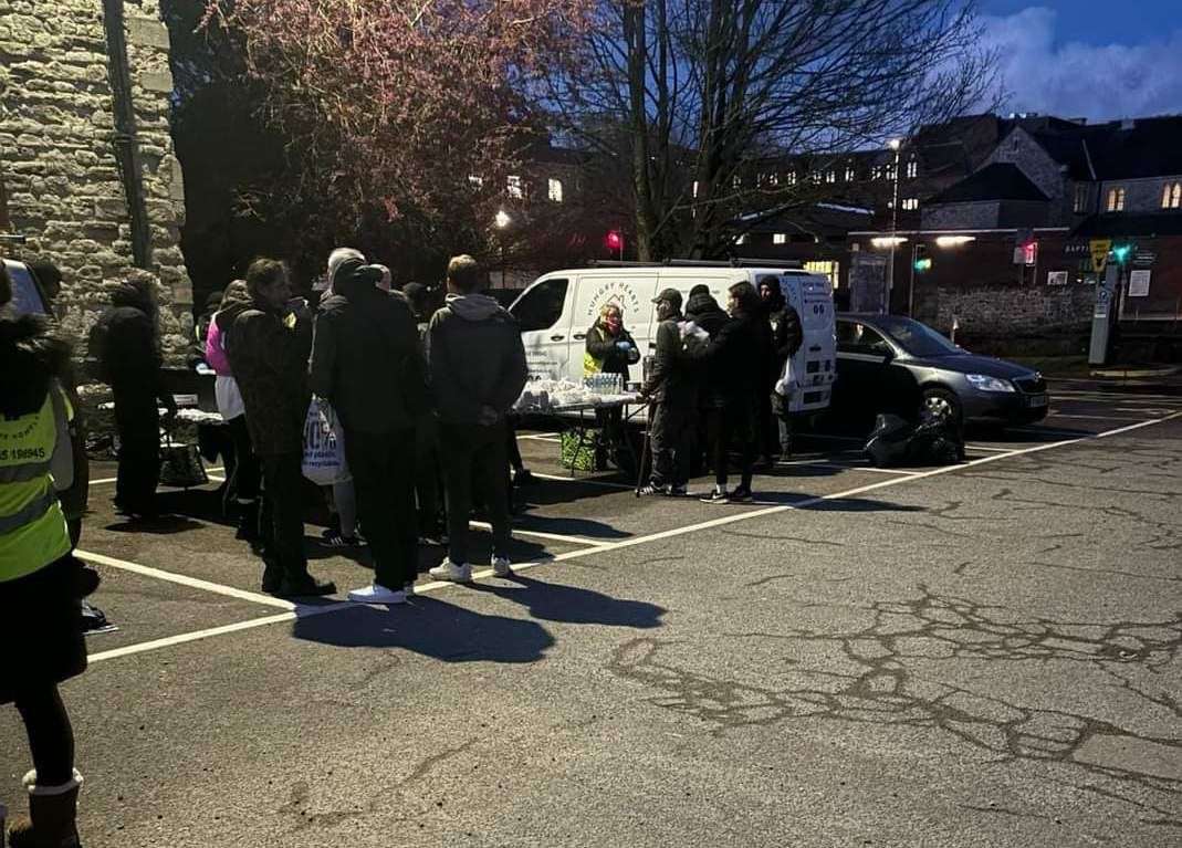 The Hungry Hearts for the Homeless soup kitchen in Maidstone's College Road car park