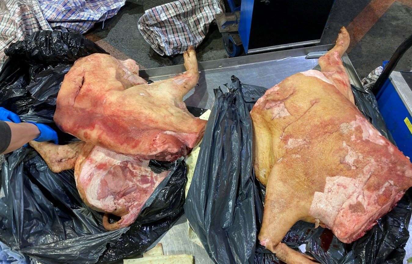 Pork seized at the Port of Dover. Picture: Dover Port Health Authority