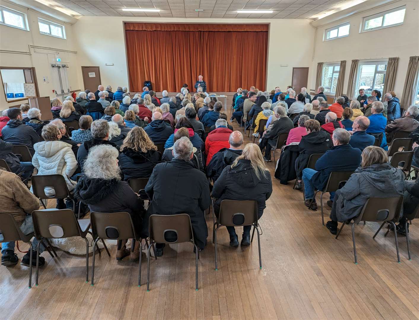 The packed meeting at East Malling Village Hall