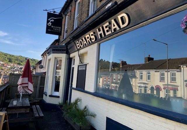 You step straight off the street into the front bar of the Boars Head on Eaton Road in West Dover