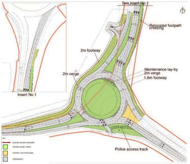 The roundabout is set to be bigger and easier to pull out from. Picture: KCC