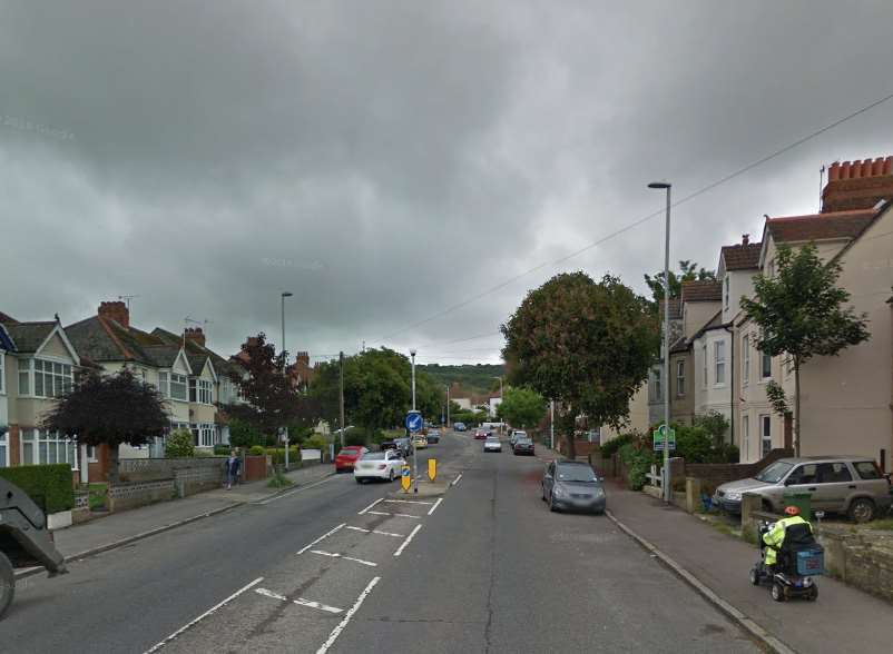 Canterbury Road, Folkestone, where the alleged attack happened. Picture: Google