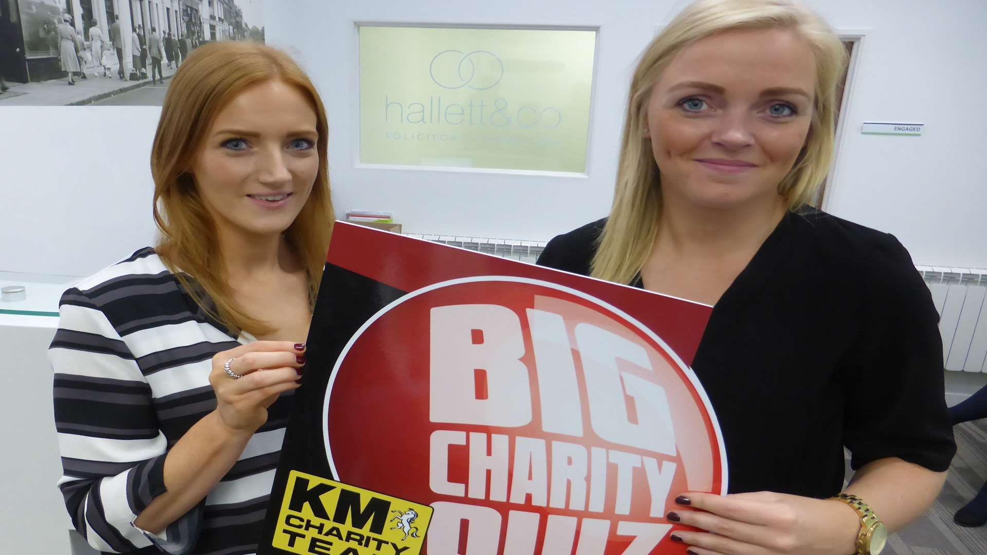 Charlotte McPeake and Abi Howland from Hallett and Co will be in a team taking part in the South Kent heat of the KM Big Charity Quiz on Friday, 18 November.