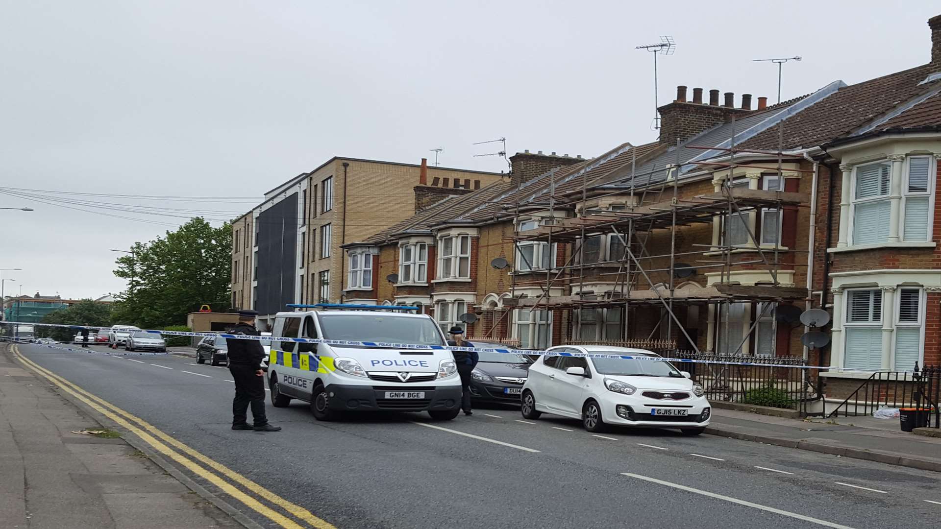 Police cordon off parts of Gravesend after the incident