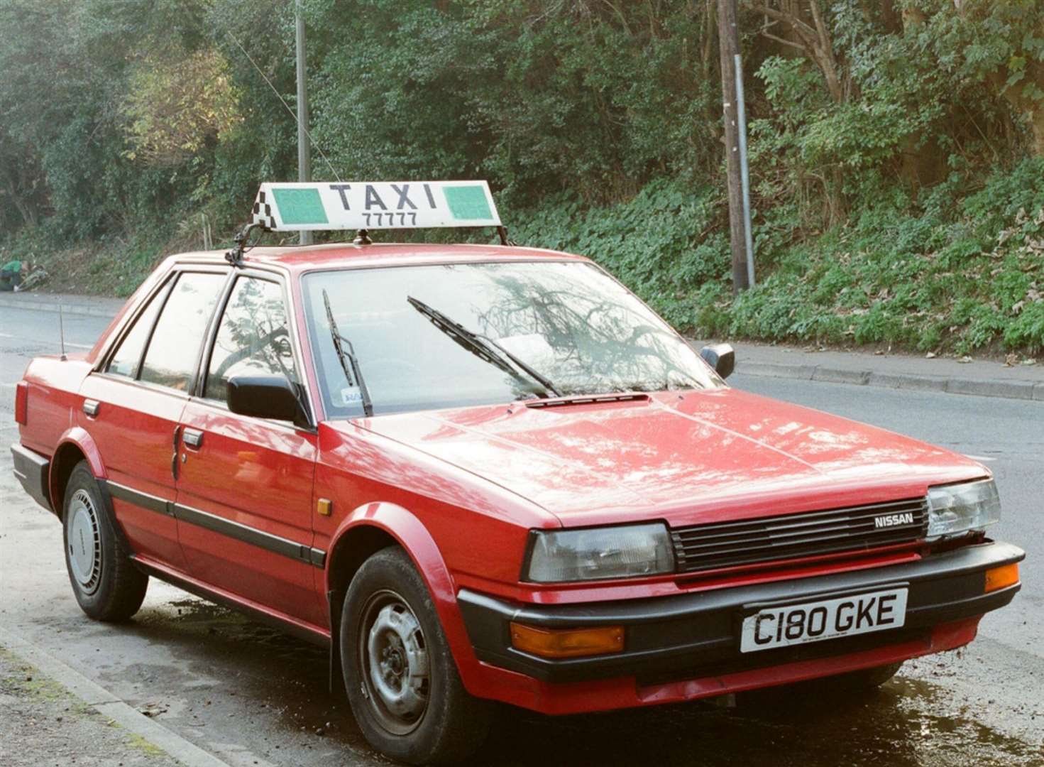 The Nissan Bluebird taxi which was blood-soaked