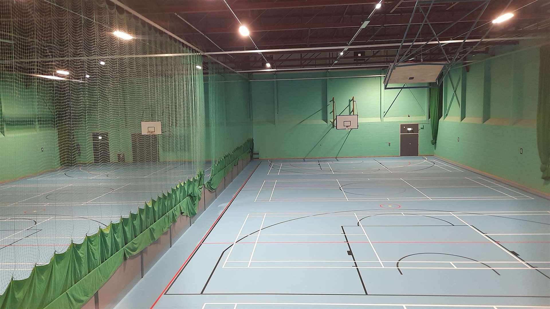 The sports hall is looking much more modern than it previously did